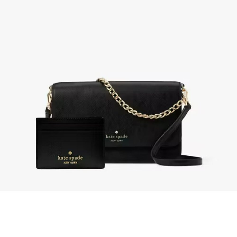 NWT Kate Spade 2pc. Madison Medium Crossbody & Card Holder Bundle - Black